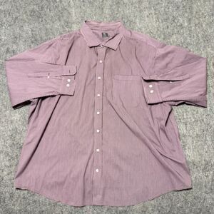 George GS Dress Shirt Mens 20 34/35 Classic Fit Easy Stretch Purple Check Long